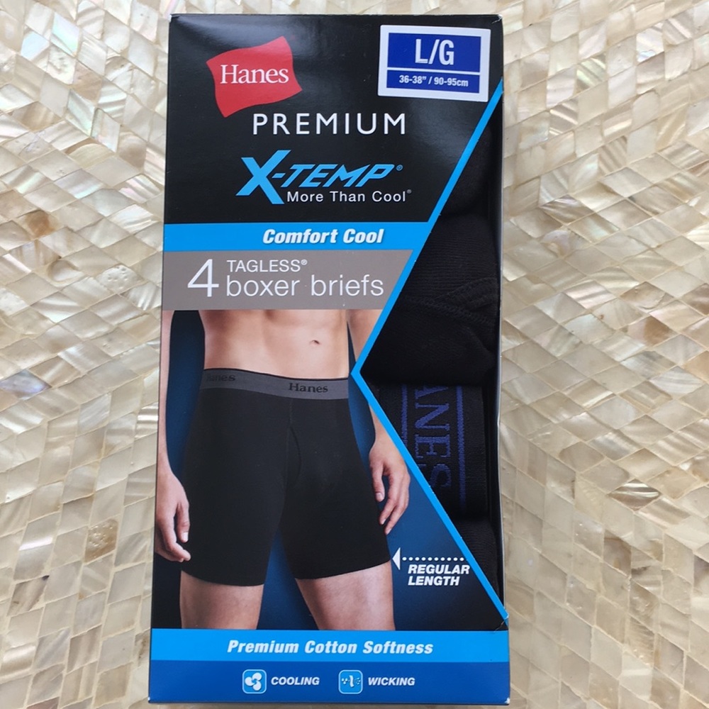 Men's Hanes Premium X-Temp Boxer Briefs.
